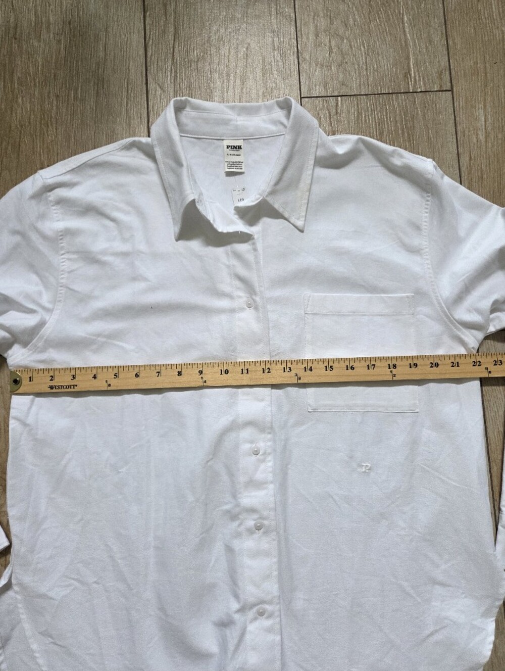 PINK Victoria's Secret White Women Casual Button-Down Shirt Size L - Picture 7 of 10